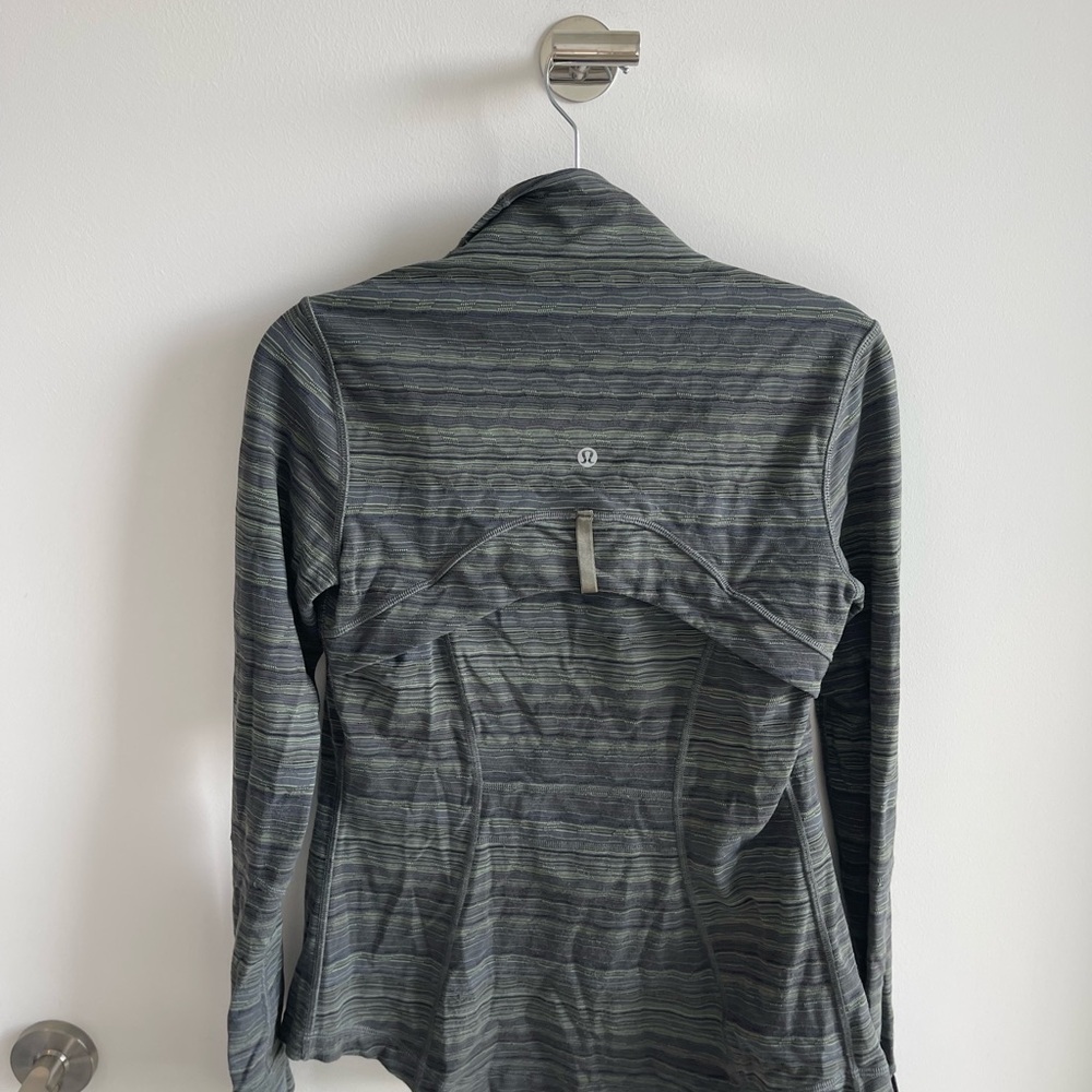 Lululemon Define Striped Green Gray Zip-Up Jacket - Picture 6 of 7